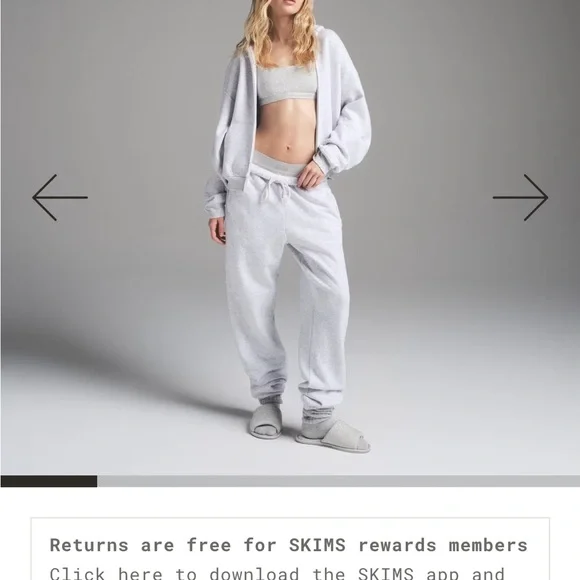 SKIMS Light Gray classic jogger sweatpants - Picture 1 of 6